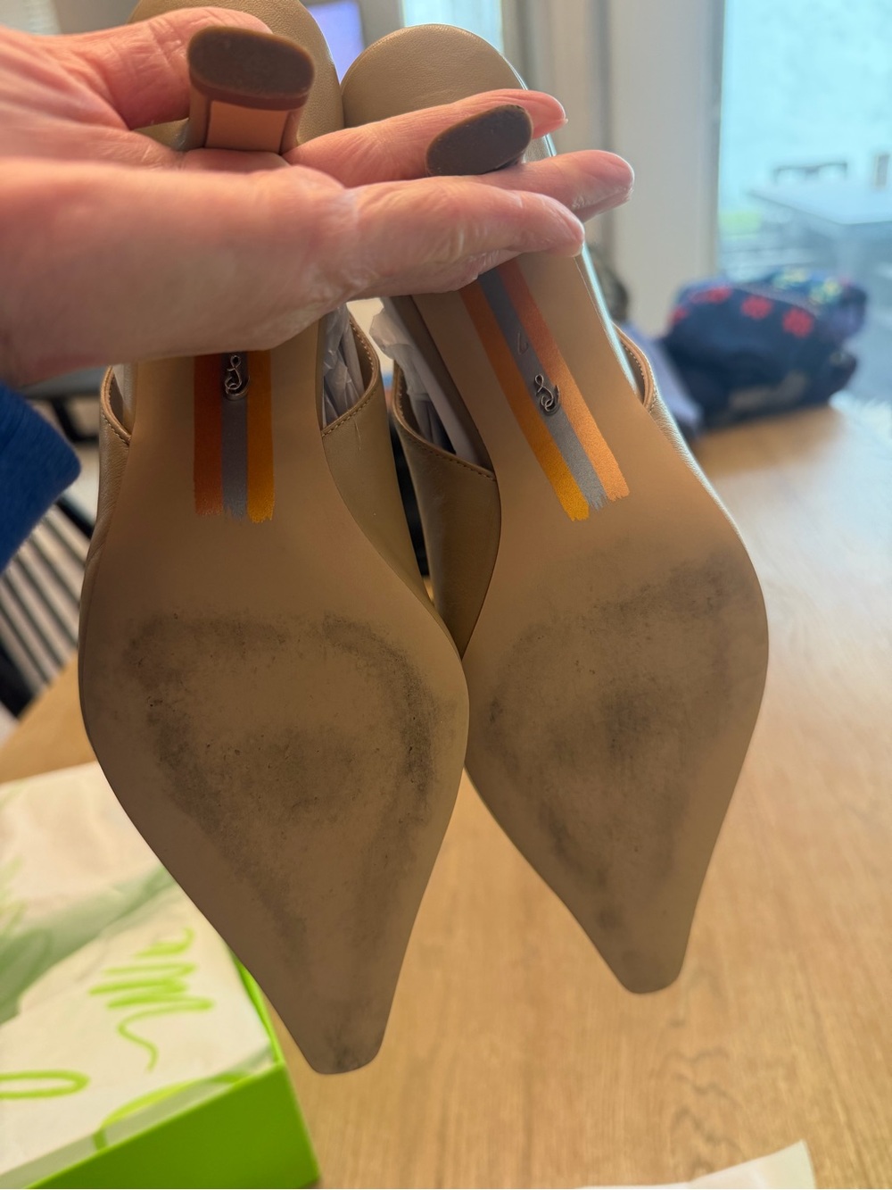 Sam Edelman Bianka Slingback Kitten Heels in Beige Leather - Picture 6 of 6